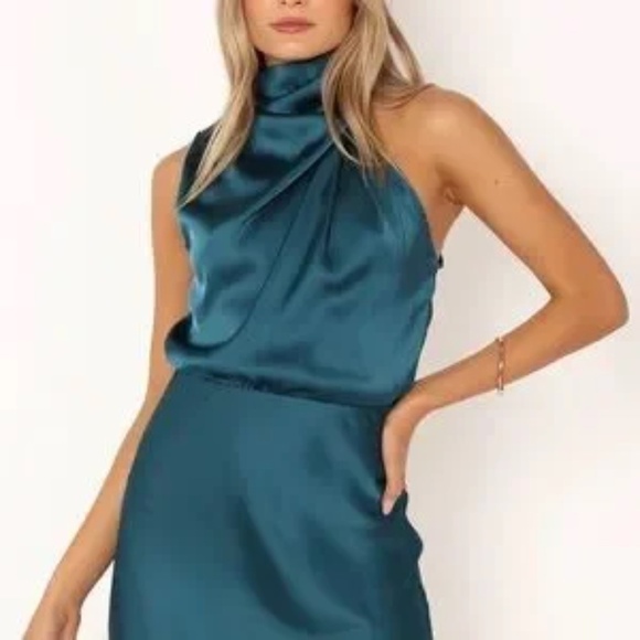 Petal and Pup Teal Halter Neck mini dress not - Picture 4 of 13